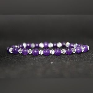 Amethyst and Czech crystal bracelet